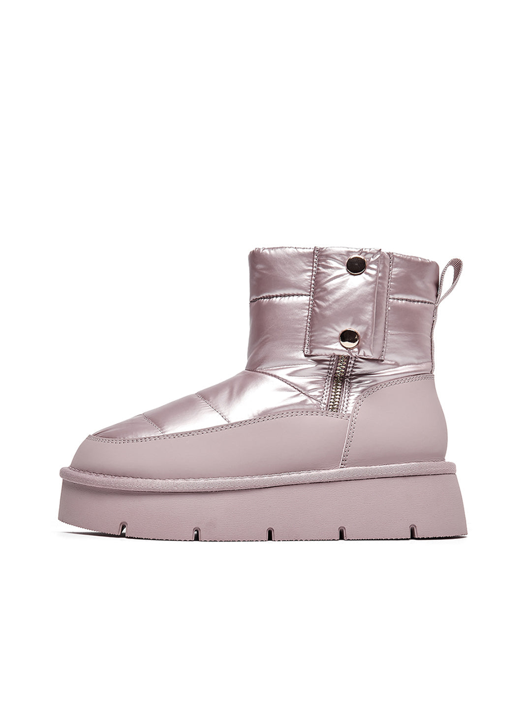 Pink Quilted Platform Snow Boots