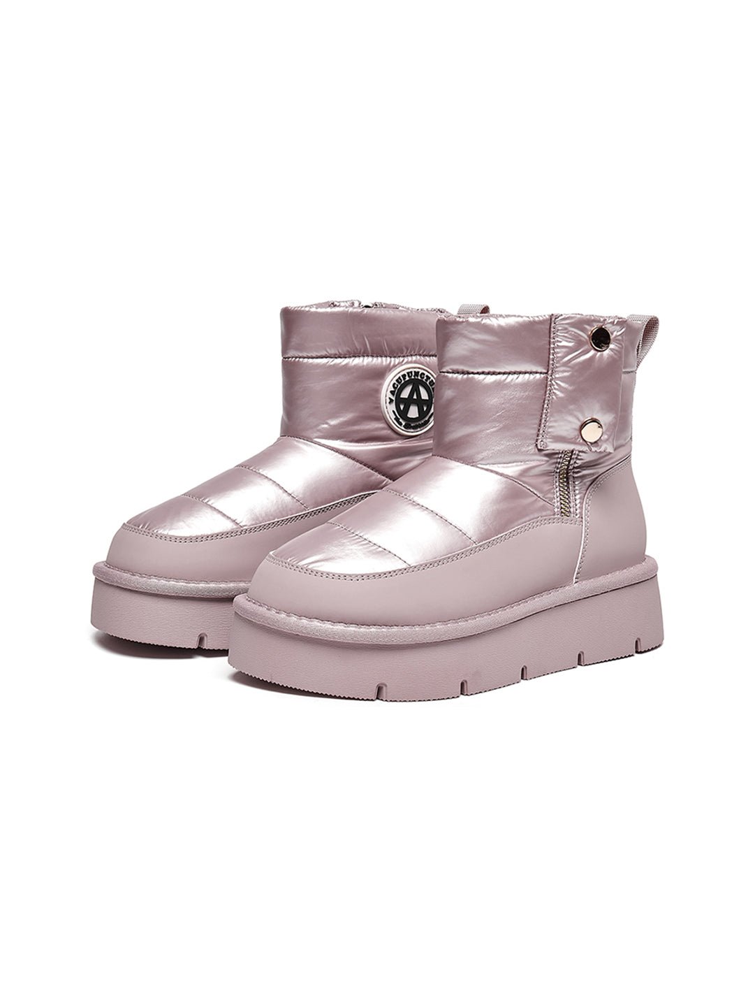 Pink Quilted Platform Snow Boots