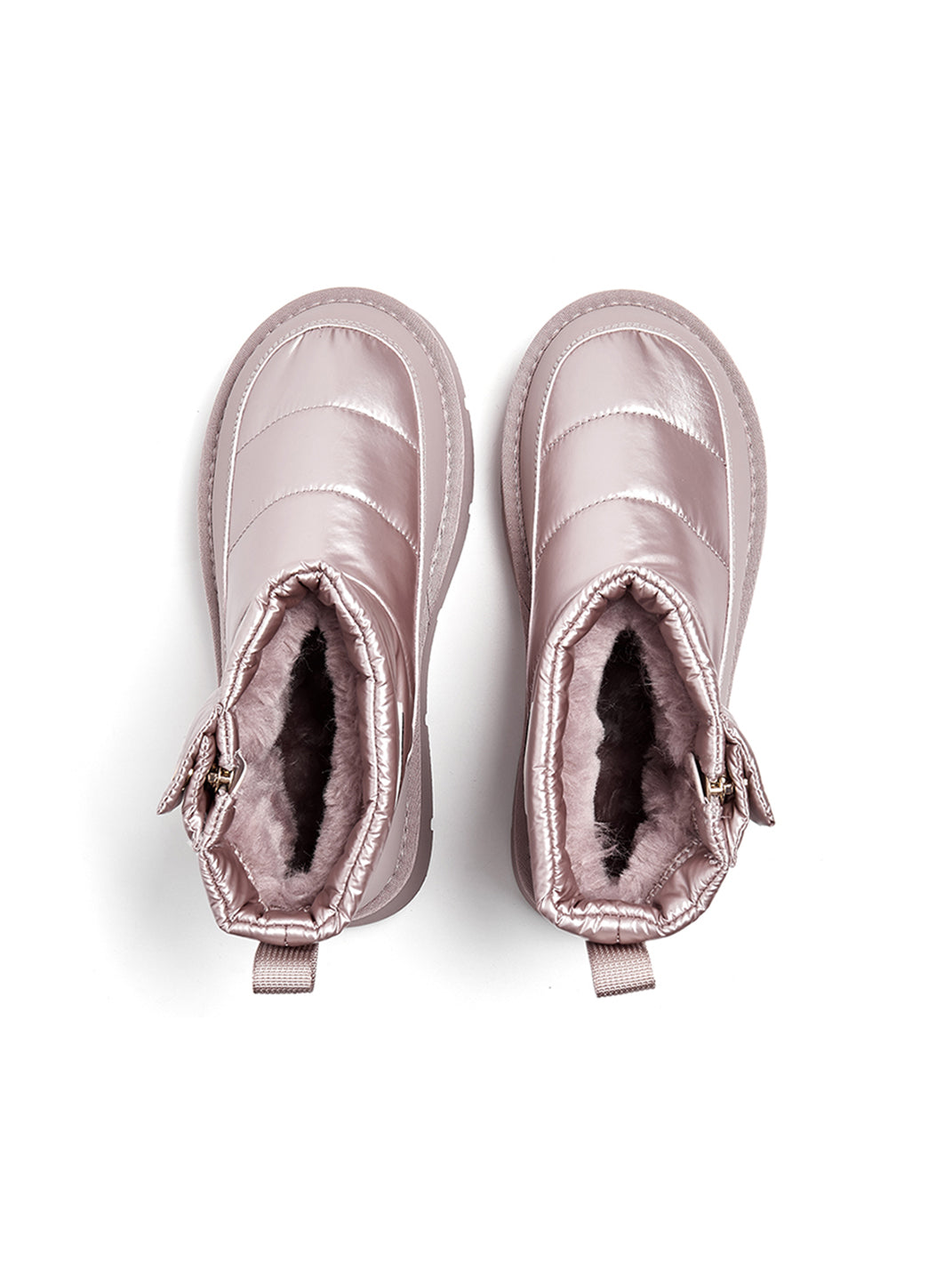 Pink Quilted Platform Snow Boots