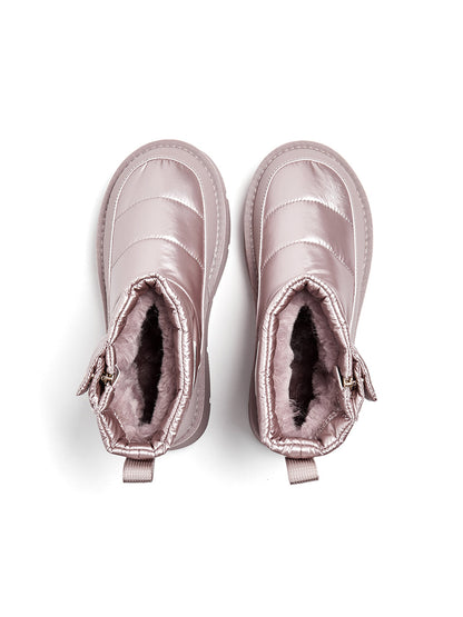 Pink Quilted Platform Snow Boots