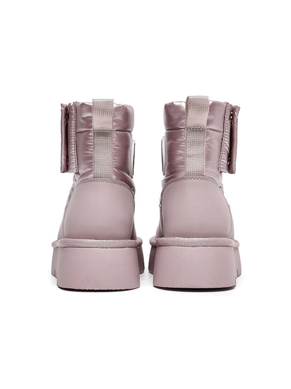 Pink Quilted Platform Snow Boots