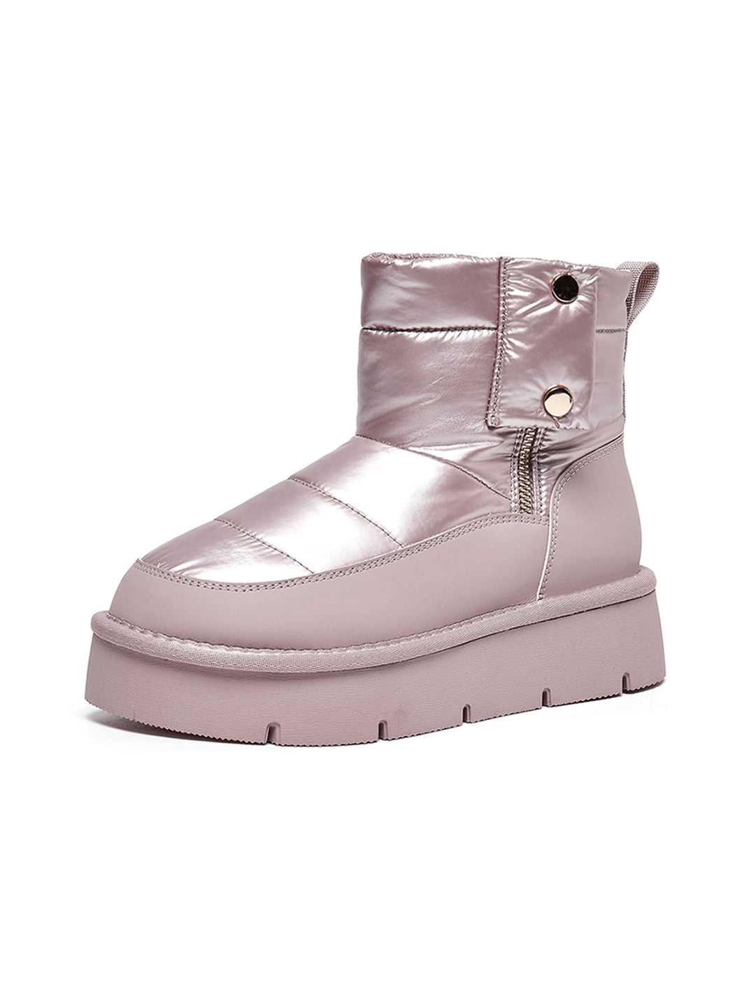 Pink Quilted Platform Snow Boots