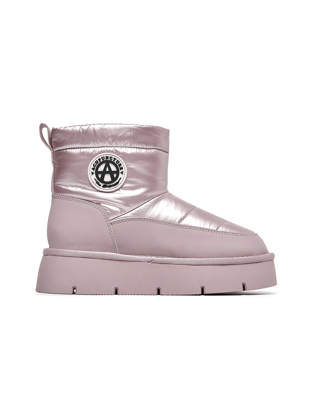 Pink Quilted Platform Snow Boots