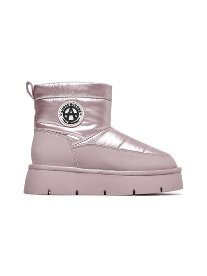 Pink Quilted Platform Snow Boots