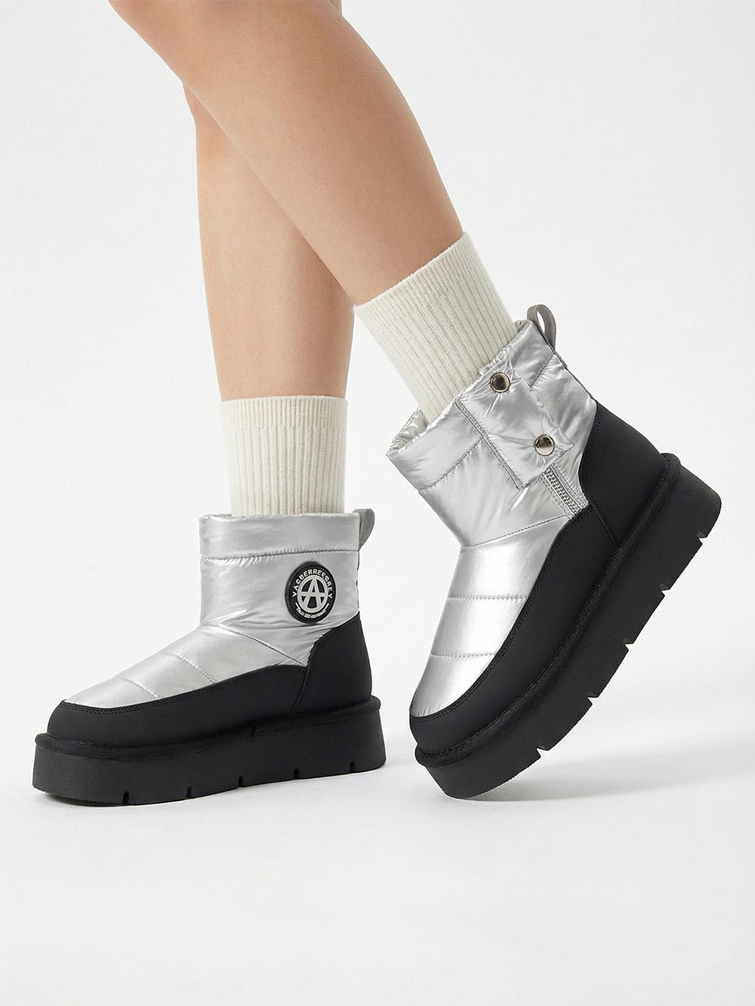 Pink Quilted Platform Snow Boots