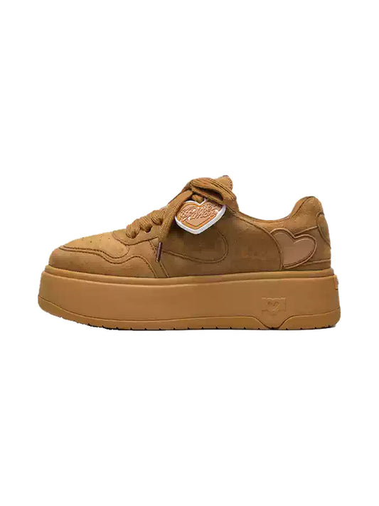 Monochrome Brown Platform Skate Sneakers