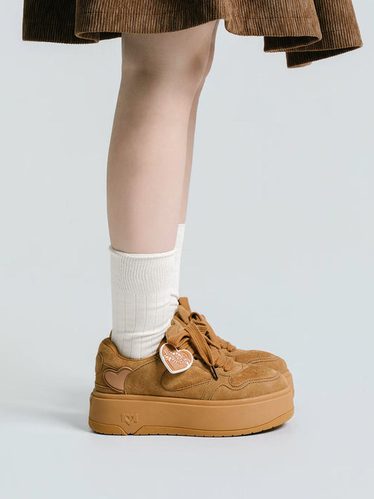 Monochrome Brown Platform Skate Sneakers
