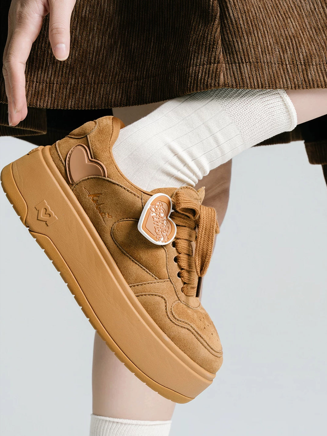Monochrome Brown Platform Skate Sneakers