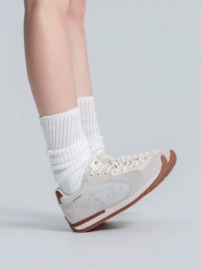 Wing-Panel Retro Court Sneakers
