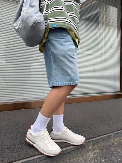 Wing-Panel Retro Court Sneakers