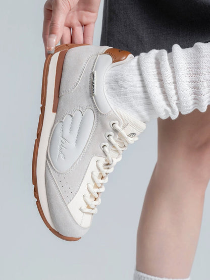 Wing-Panel Retro Court Sneakers