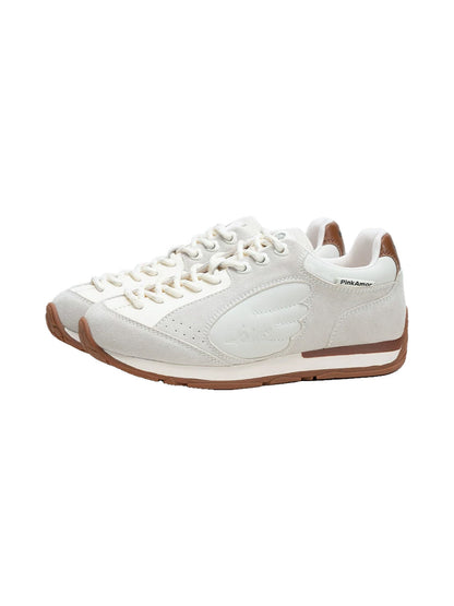 Wing-Panel Retro Court Sneakers