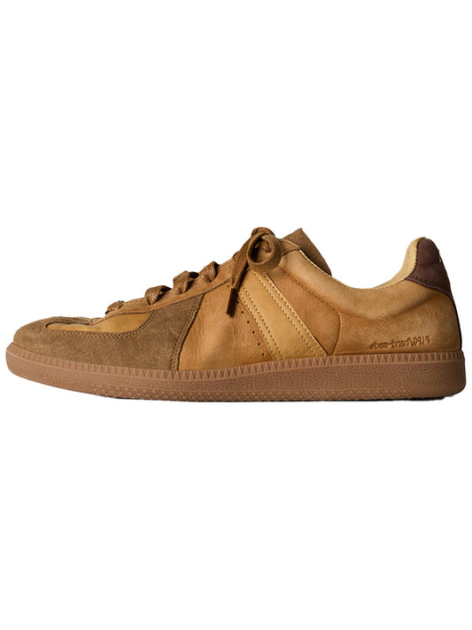 Washed Suede Colorblock Retro Trainers