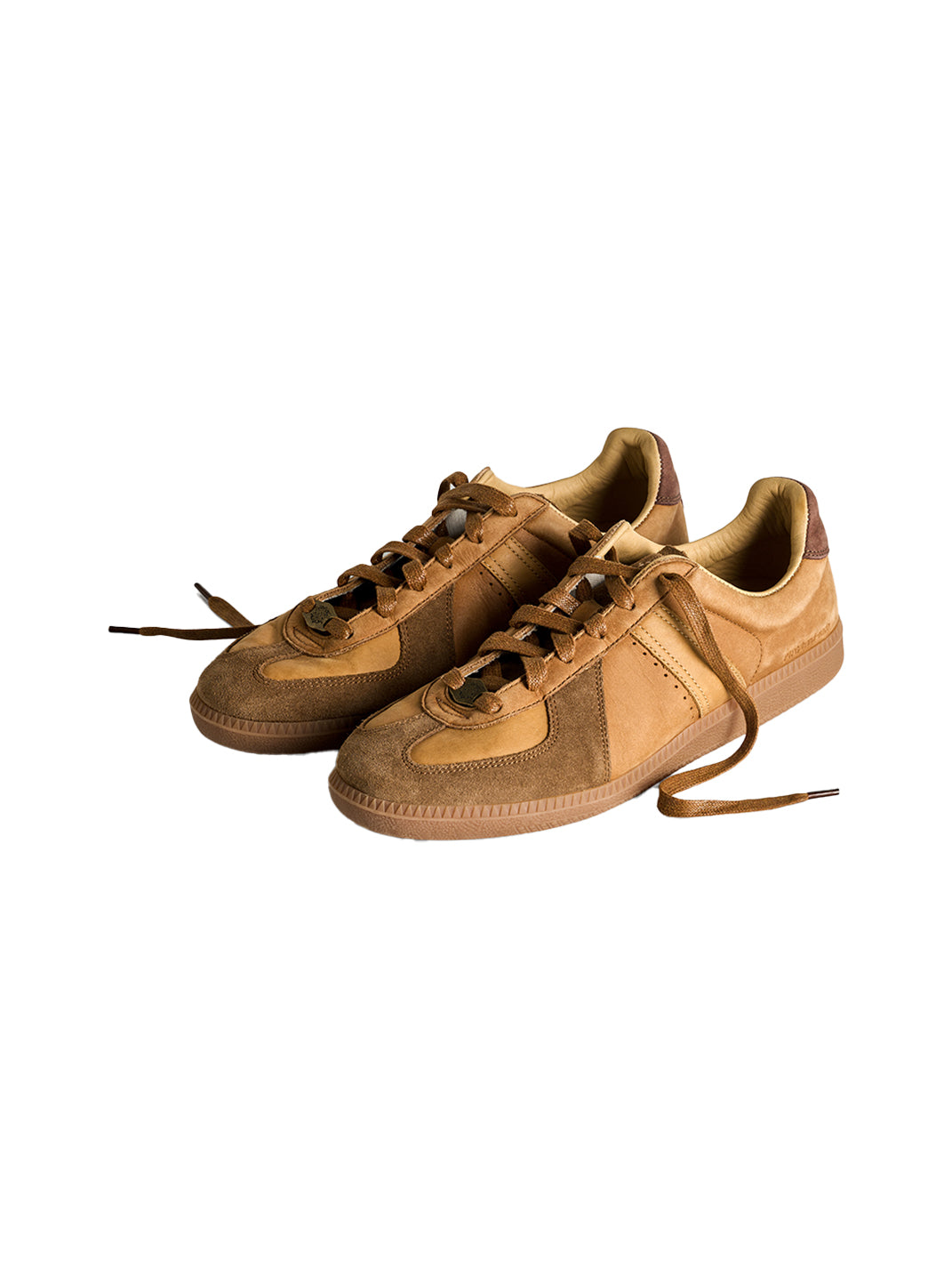 Washed Suede Colorblock Retro Trainers
