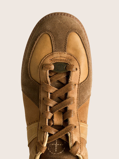 Washed Suede Colorblock Retro Trainers