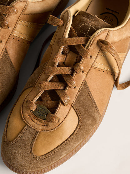Washed Suede Colorblock Retro Trainers
