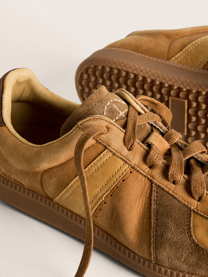 Washed Suede Colorblock Retro Trainers