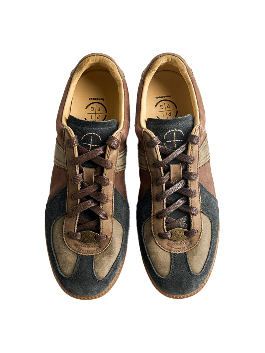 Washed Suede Colorblock Retro Trainers