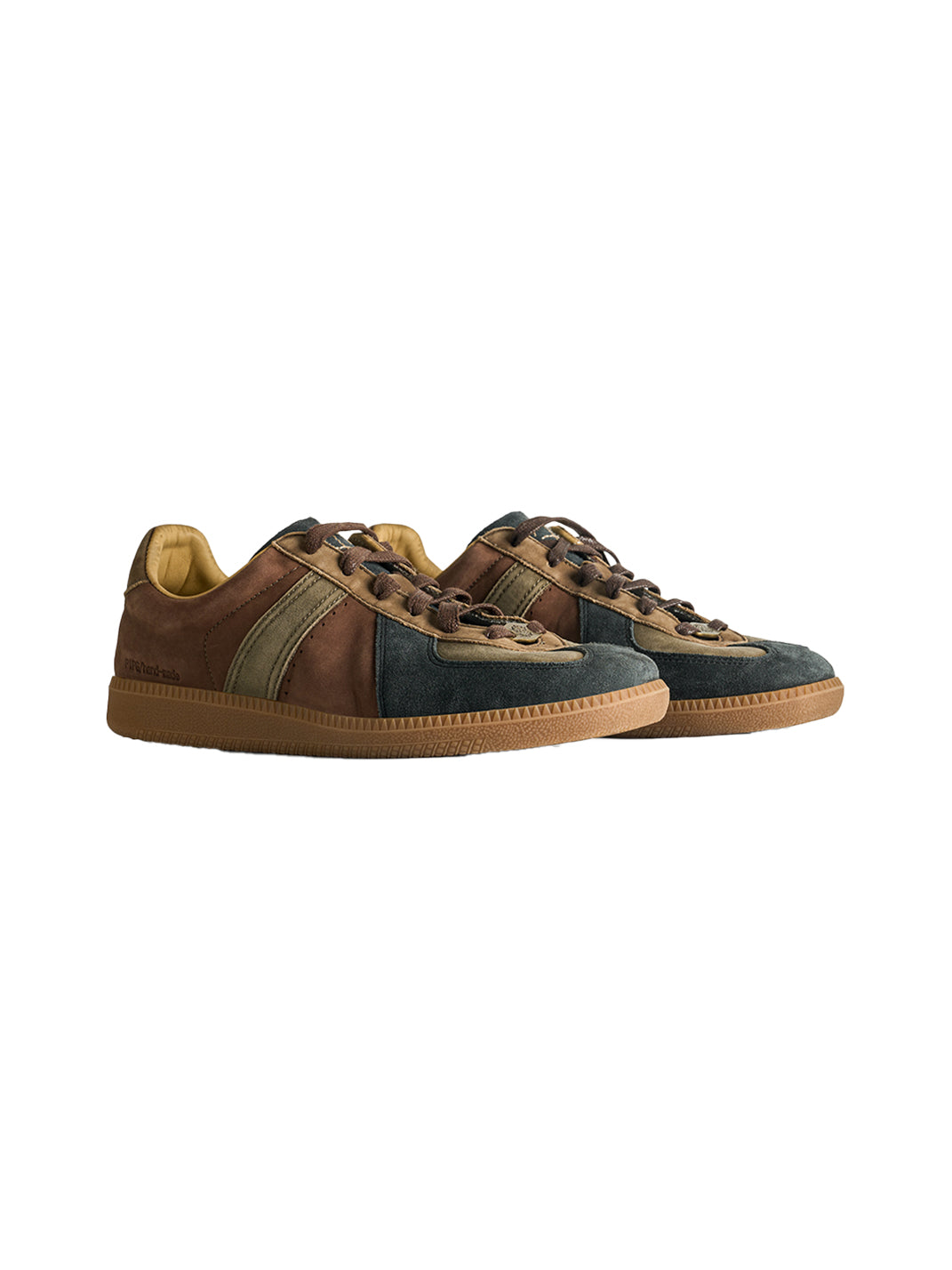Washed Suede Colorblock Retro Trainers