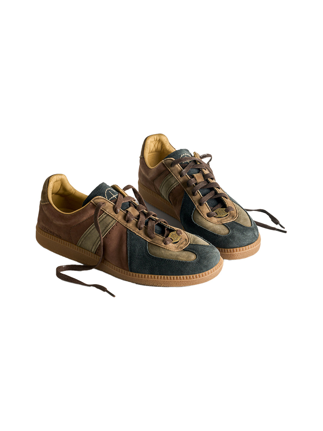 Washed Suede Colorblock Retro Trainers
