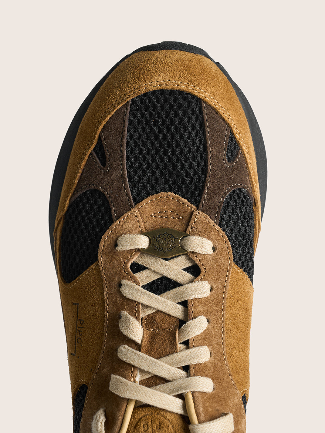 Distressed Suede Trail Runner Sneakers