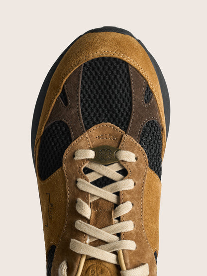 Distressed Suede Trail Runner Sneakers