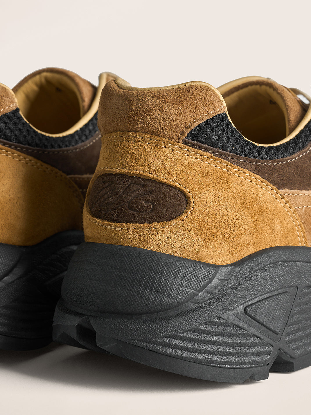 Distressed Suede Trail Runner Sneakers