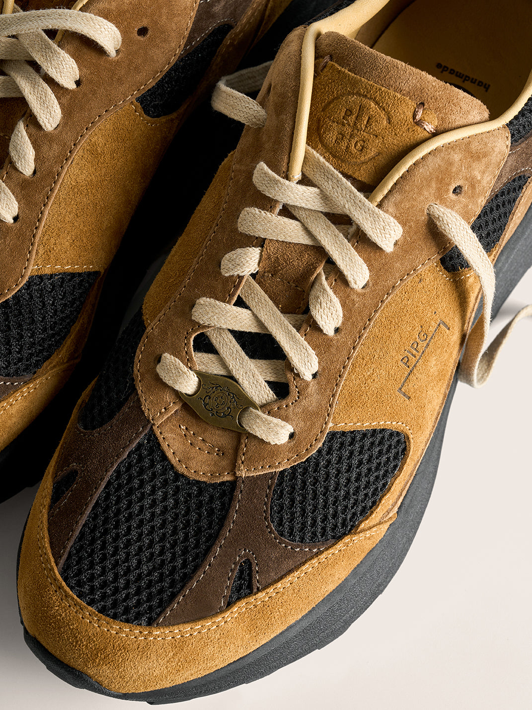 Distressed Suede Trail Runner Sneakers