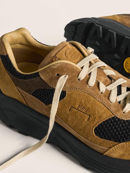 Distressed Suede Trail Runner Sneakers