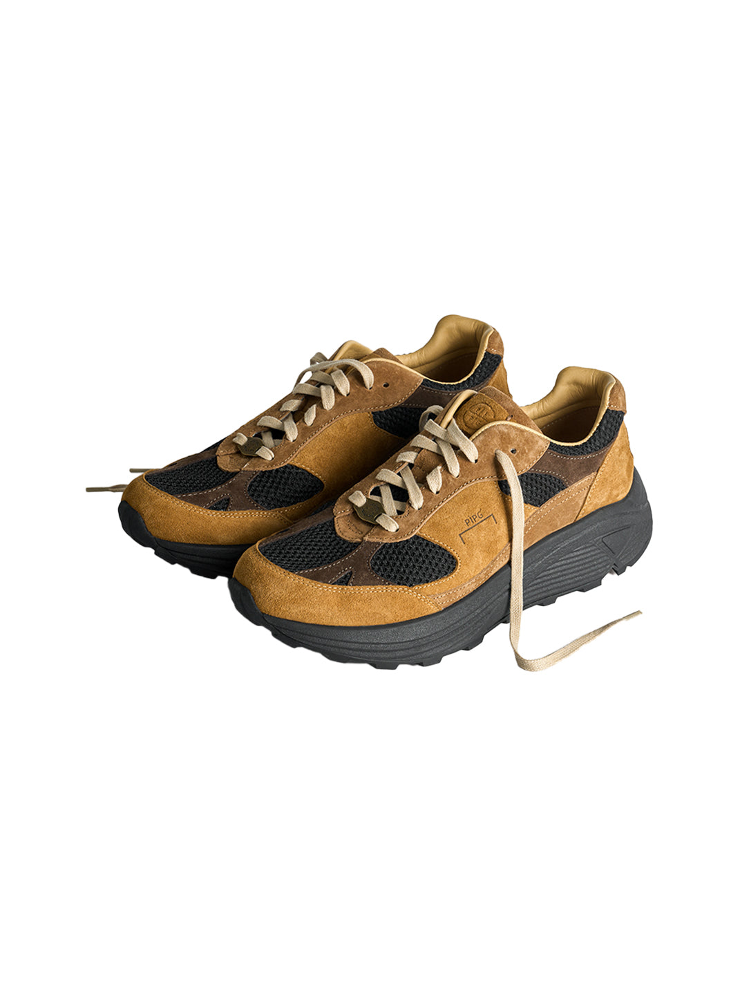 Distressed Suede Trail Runner Sneakers
