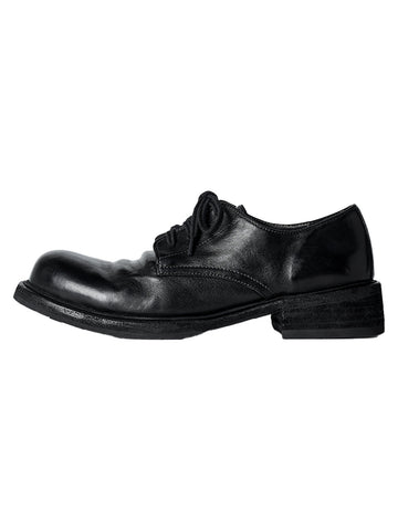 Washed Horsehide Round-Toe Derby Shoes