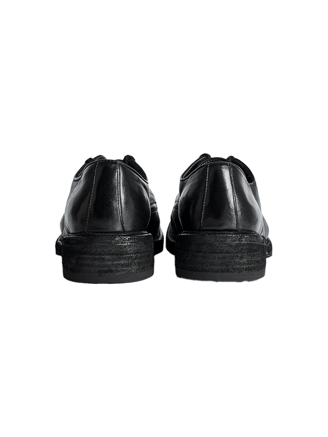 Washed Horsehide Round-Toe Derby Shoes