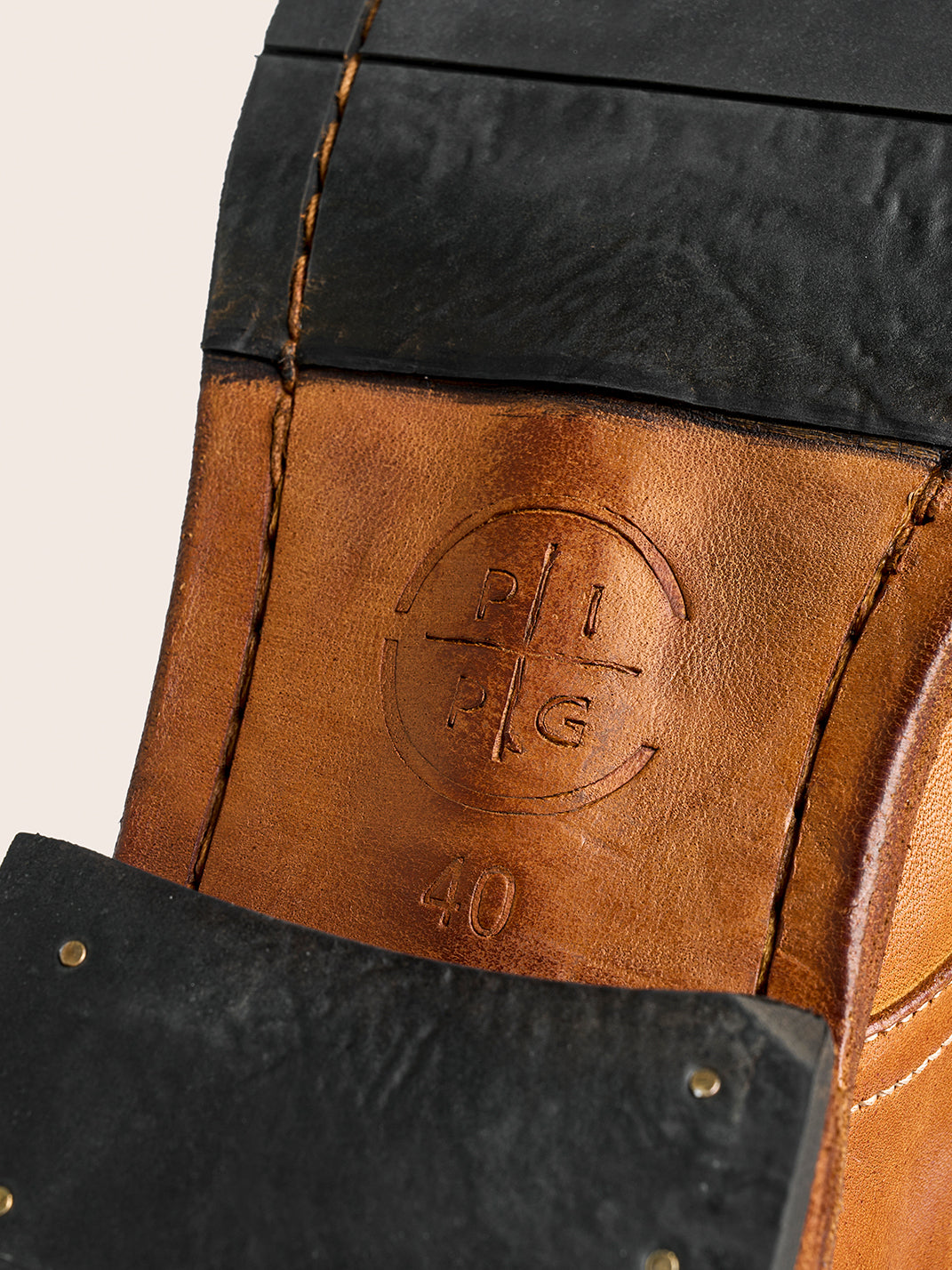 Washed Horsehide Round-Toe Derby Shoes