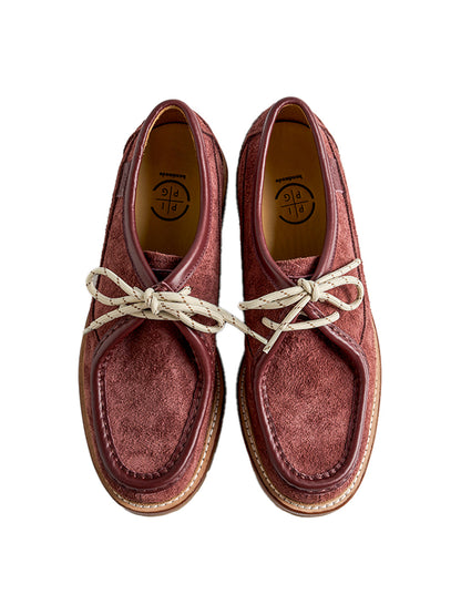Suede Moc-Toe Lace-Up Work Loafers