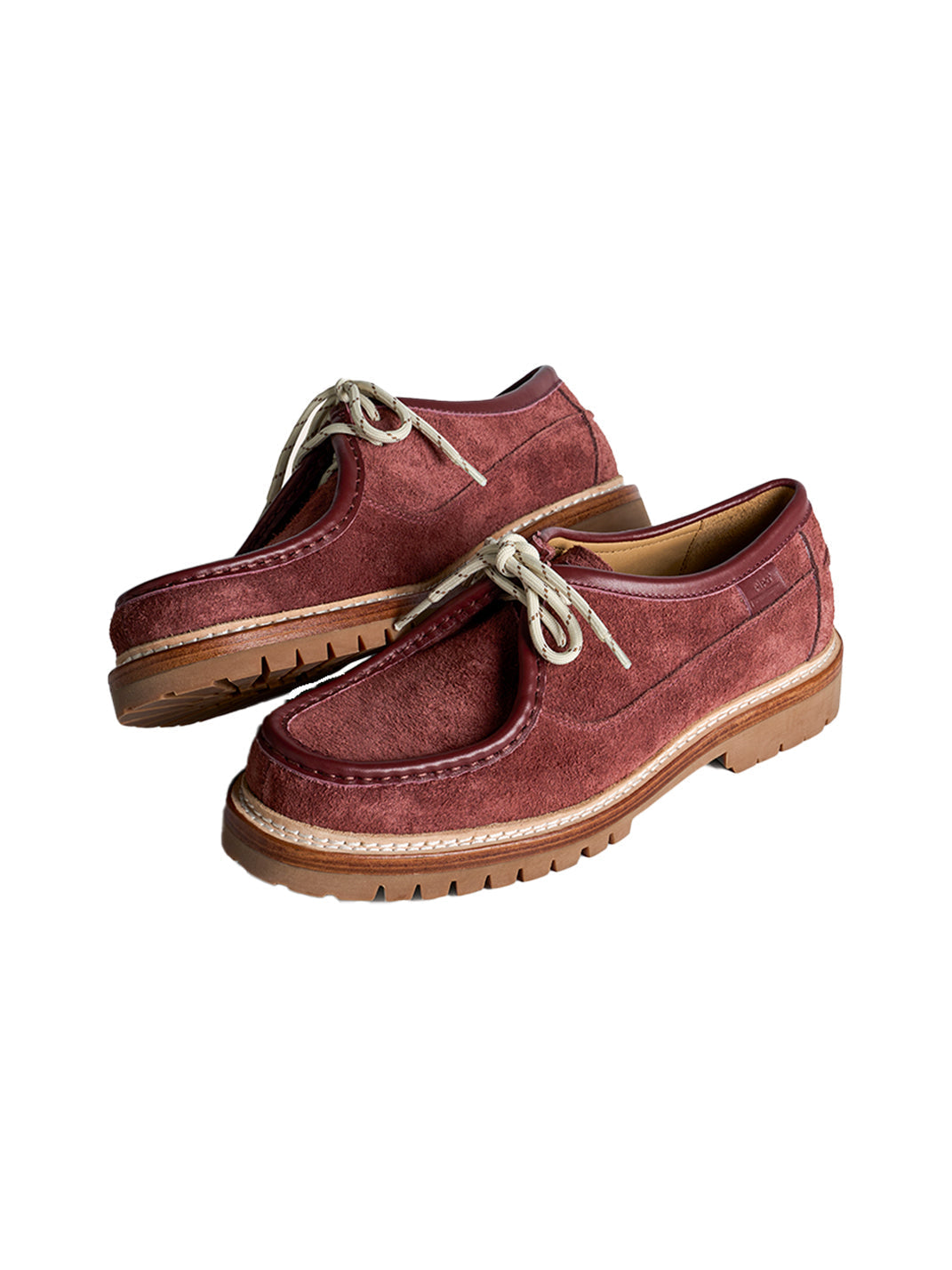 Suede Moc-Toe Lace-Up Work Loafers