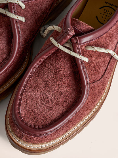 Suede Moc-Toe Lace-Up Work Loafers