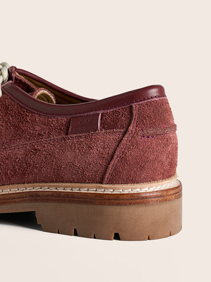 Suede Moc-Toe Lace-Up Work Loafers
