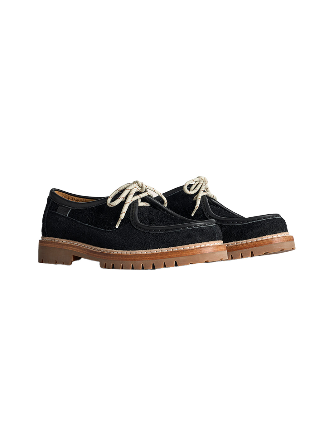 Suede Moc-Toe Lace-Up Work Loafers