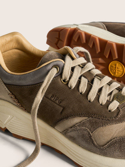 Washed Brown Retro Trail Runners