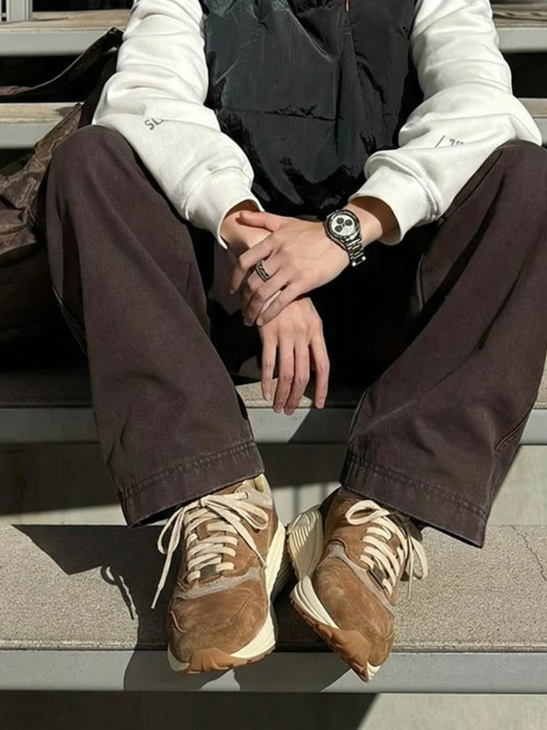 Washed Brown Retro Trail Runners
