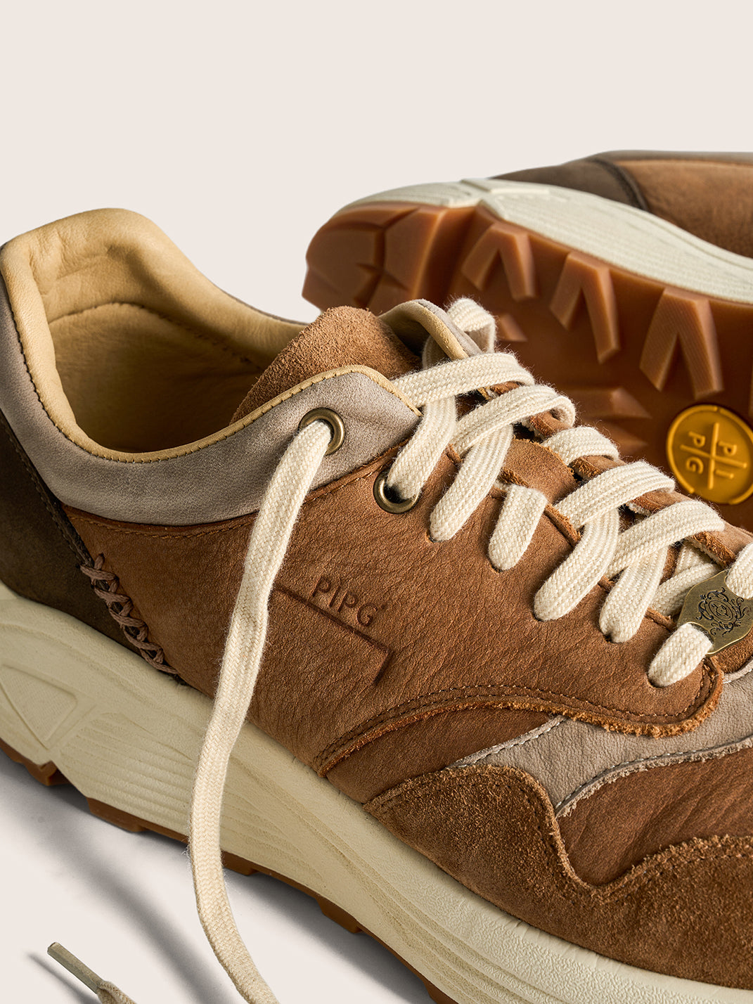 Washed Brown Retro Trail Runners