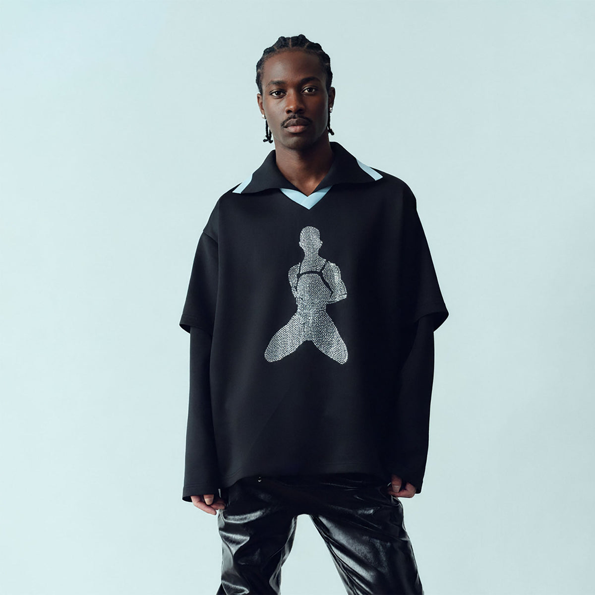 KADAKADA Diamond Graphic Layered Jersey