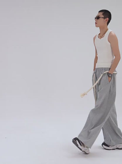 Thick Rope Wide Leg Simita Pants Loose Sweatpants [ID:0103PA]