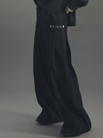 Genesis Era Capsule Collection Willow Pleat Wide-Leg Relaxed Trousers [ID:0079PA]