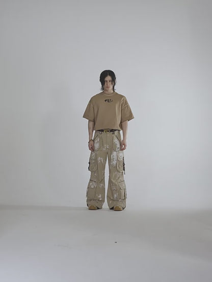 Personsoul Tactical Structure Paint Stains Cargo Pants [ID:0396PA]