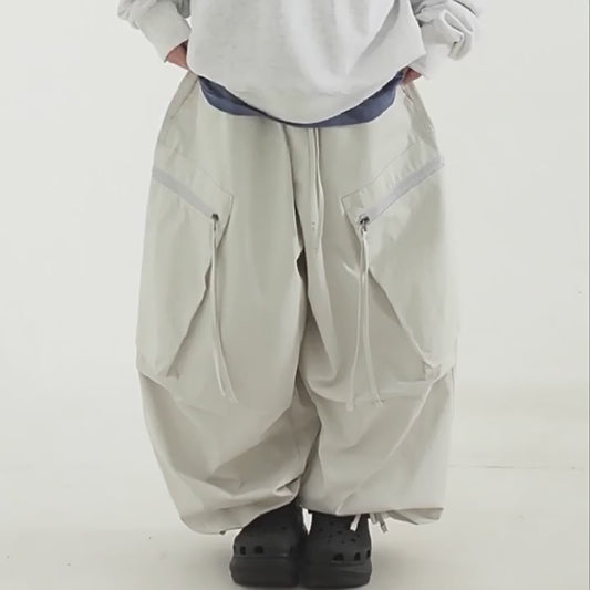 Double Strap Balloon Banding Unisex Design Pants [ID:0486PA]