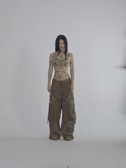Personsoul Detachable Tactical Distressed Cargo Pants [ID:0382PA]