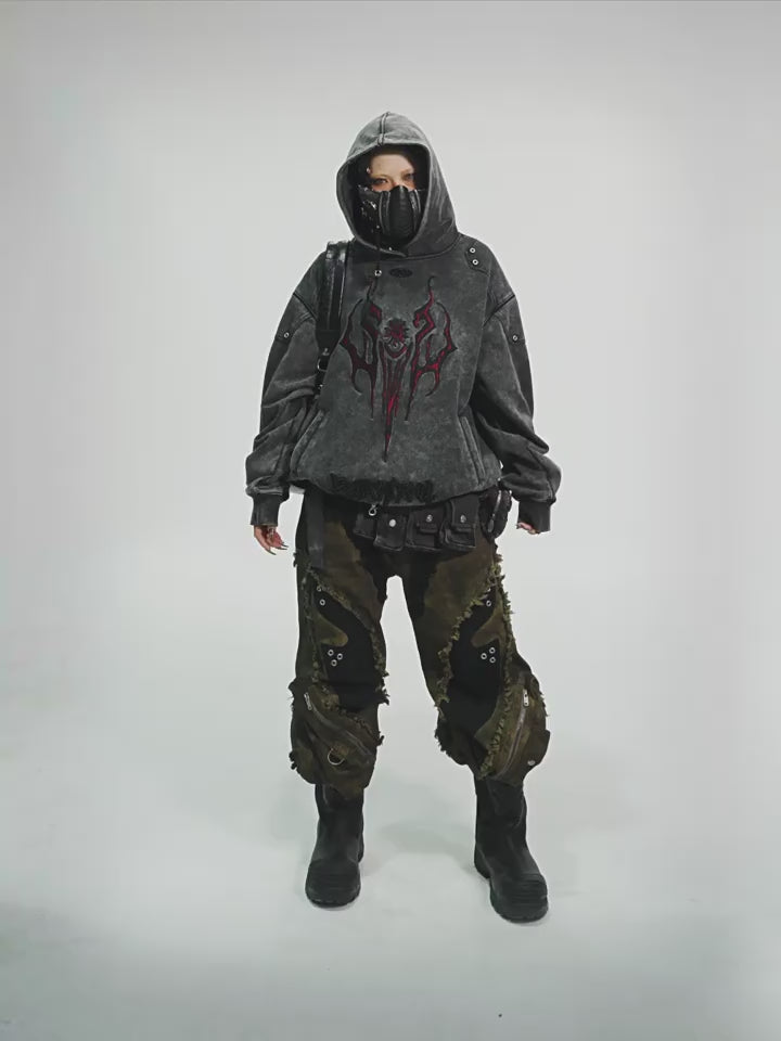 PERSONSOUL BUTTON COLLAR HOODED 箱あり可能 Personsoul Button Collar Hooded Sleeveless Sweatshirt