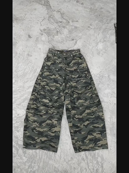 Personsoul Camouflage Overalls with Zip-Off Legs [ID:0368PA]