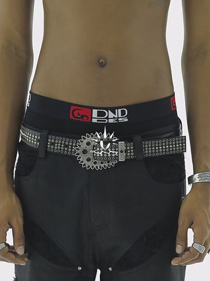 American Hip-Hop Dark Metal Design Heavy Belt [ID:0269BE]